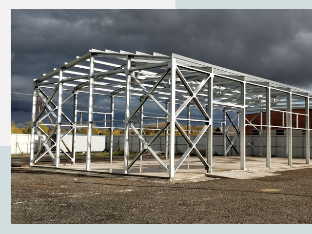 Двускатные ангары в Березники от 618 руб. за квадрат